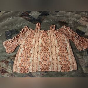 Kids' Orange Patterned Short Sleeve Top